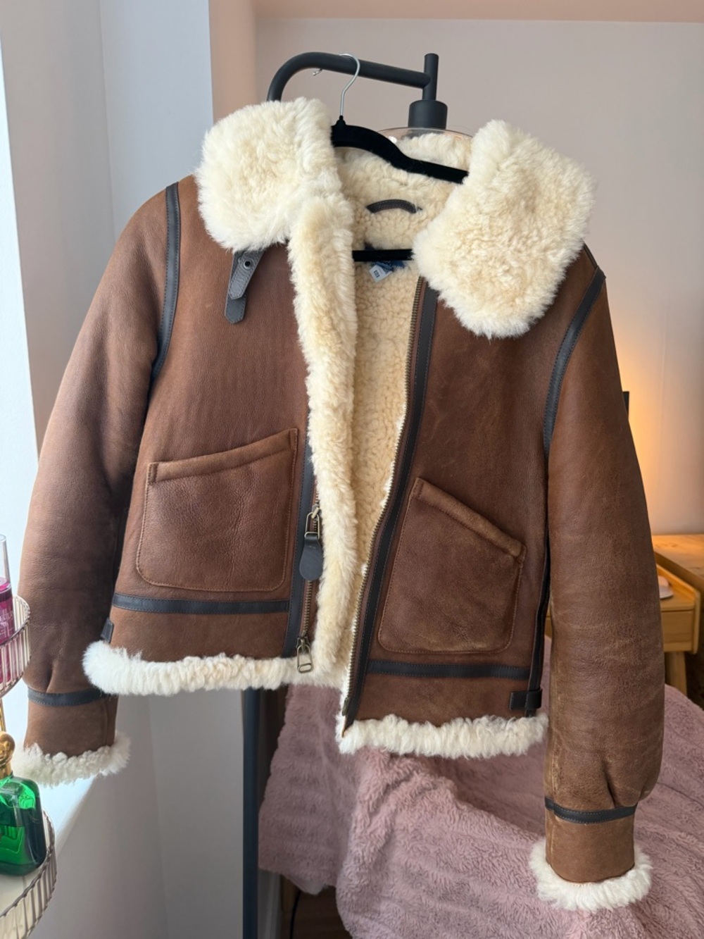 Polo by Ralph Lauren Beige Sherpa Fleece Jacket - Picture 2 of 5